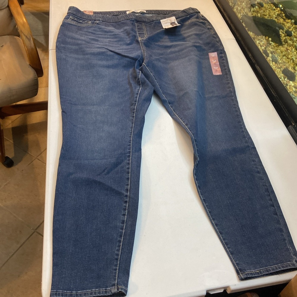Levi's Signature Totally Shaping Pull On Skinny Jeans Blue 26L W38 L32 Womens